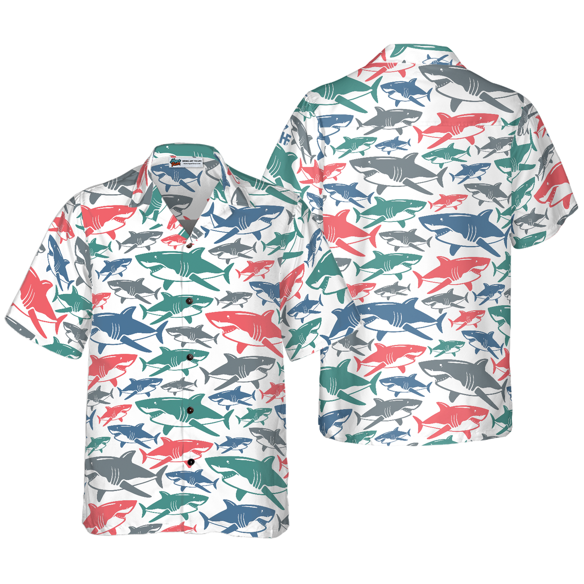 Shark Pattern 14 Hawaiian Shirt - Hyperfavor