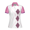 Never Underestimate An Old Woman With A Golf Club Golf Short Sleeve Women Polo Shirt, White And Pink Golf Shirt For Ladies - Hyperfavor