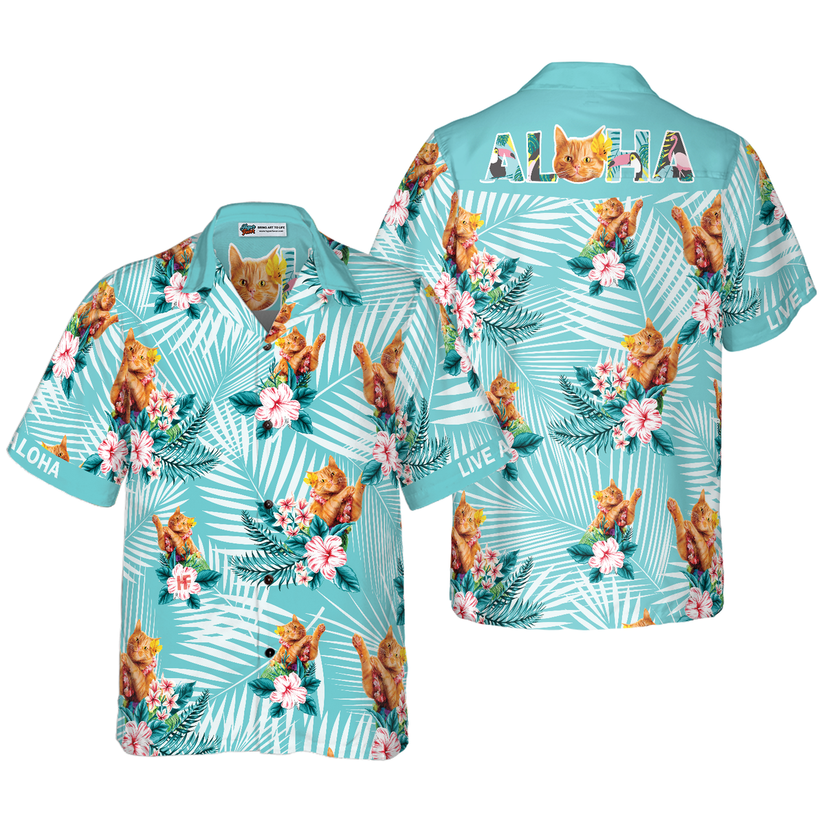 Cat Aloha Hawaiian Shirt - Hyperfavor