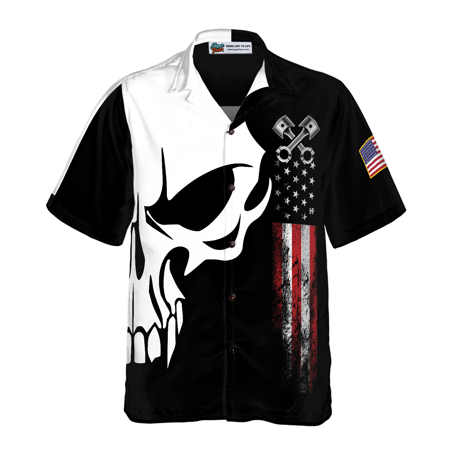 Mechanic Proud Skull Hawaiian Shirt - Hyperfavor