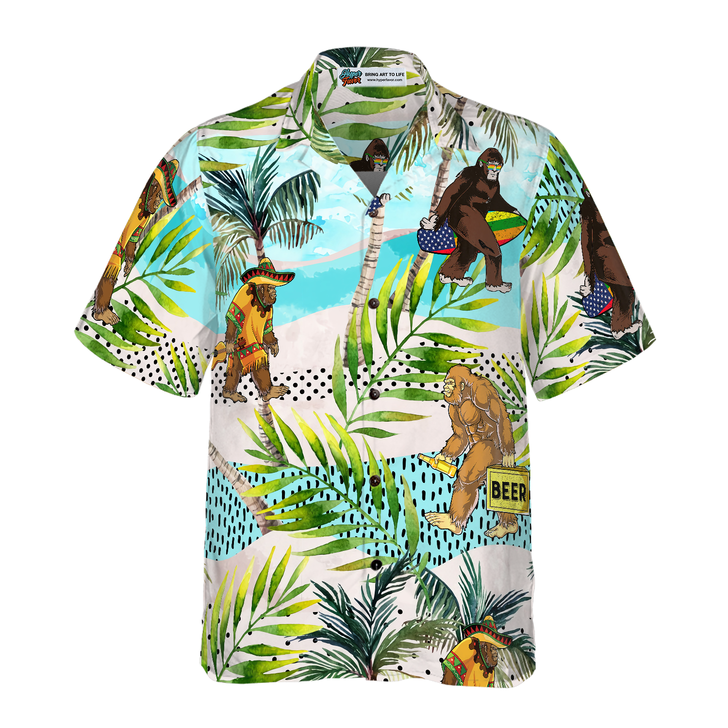 TROPICAL BIGFOOT SUMMER Hawaiian Shirt - Hyperfavor