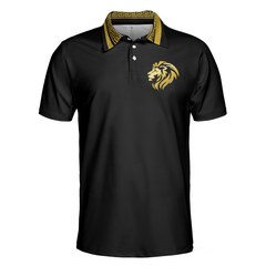 Golf Crusader King Polo Shirt For Golf, Luxury Baroque Pattern Lion Polo Shirt, Best Golf Shirt For Men - Hyperfavor