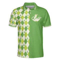 I'm Not Swearing I'm Using My Golf Words Polo Shirt, Green Argyle Pattern Golf Shirt For Male Golfers - Hyperfavor