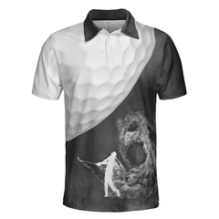 Golf Ball And Golfer With Smoke Golf Polo Shirt, Smoke Golf Player Polo Shirt, Best Golf Shirt For Men - Hyperfavor