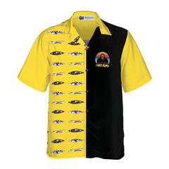 Bigfoot Darryl Love Kayak & Hate People Bigfoot Hawaiian Shirt, Dawn Palette Black And Yellow Kayaking Bigfoot Shirt For Men - Hyperfavor