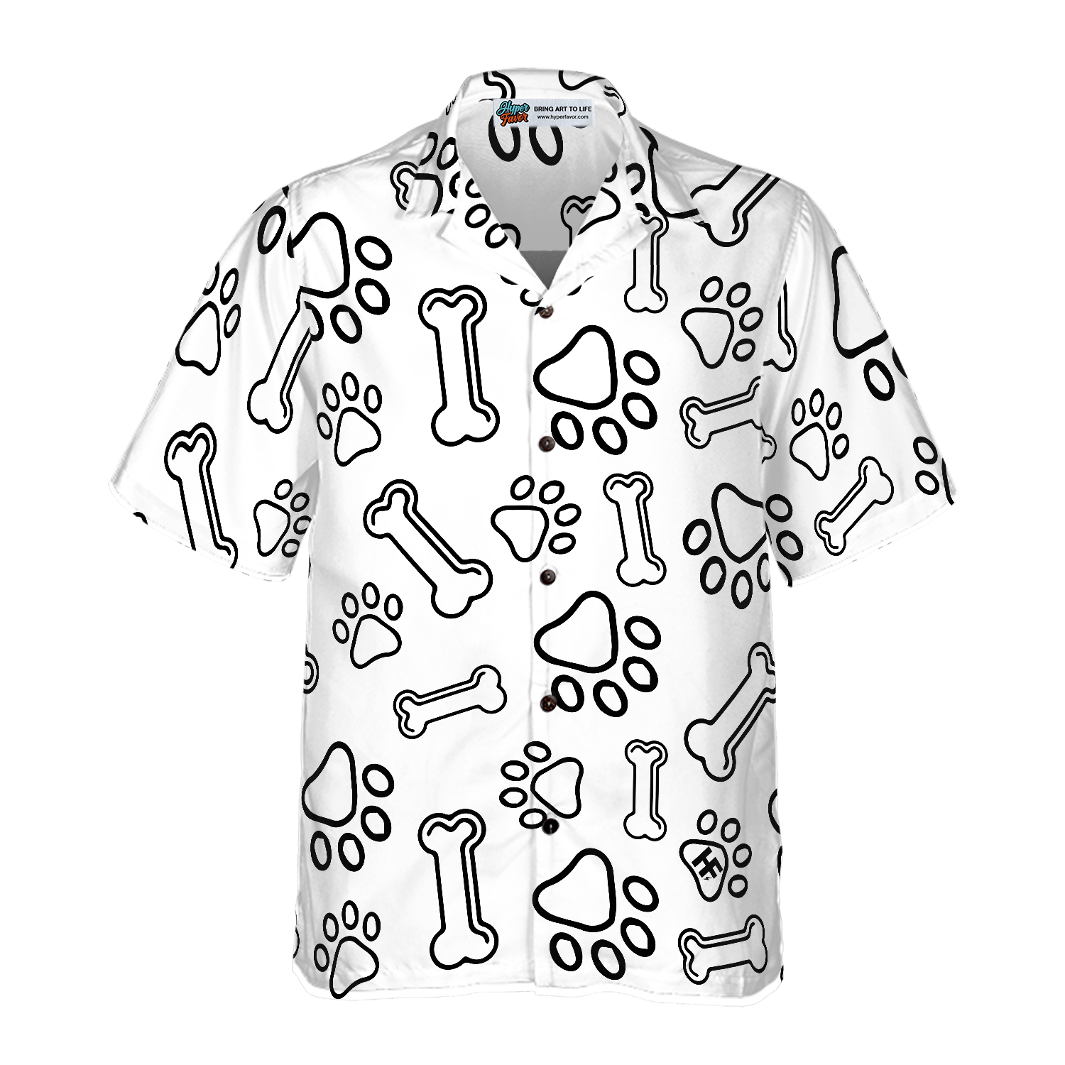 Dog Paw Bone And Pineapple Seamless Hawaiian Shirt - Hyperfavor