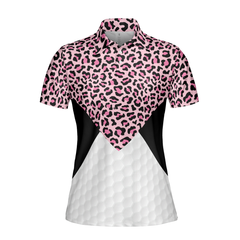 I'm Sorry For What I Said When I Was Golfing Short Sleeve Women Polo Shirt, Pink Leopard Pattern Shirt - Hyperfavor