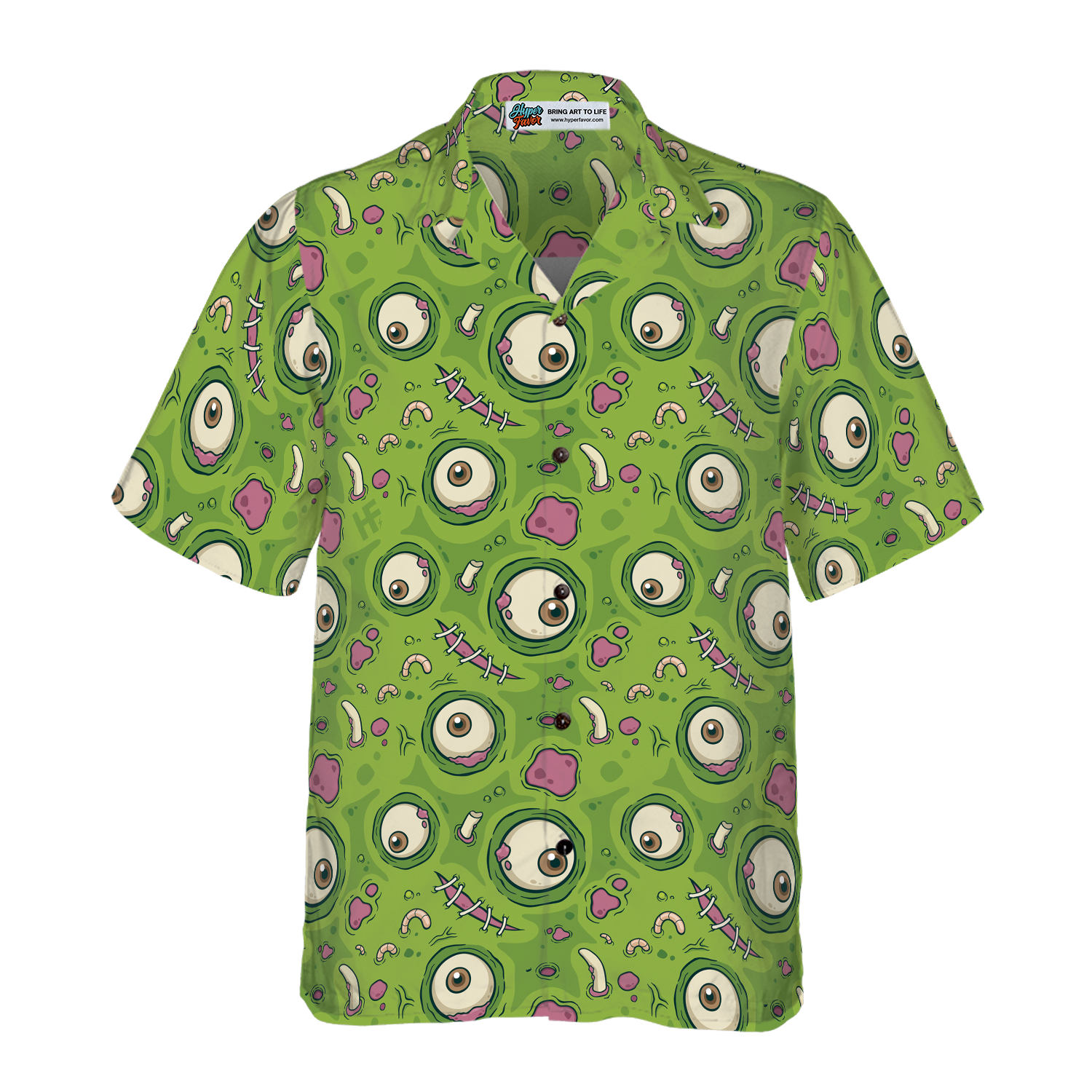 Creepy Halloween Zombie Skin Hawaiian Shirt - Hyperfavor