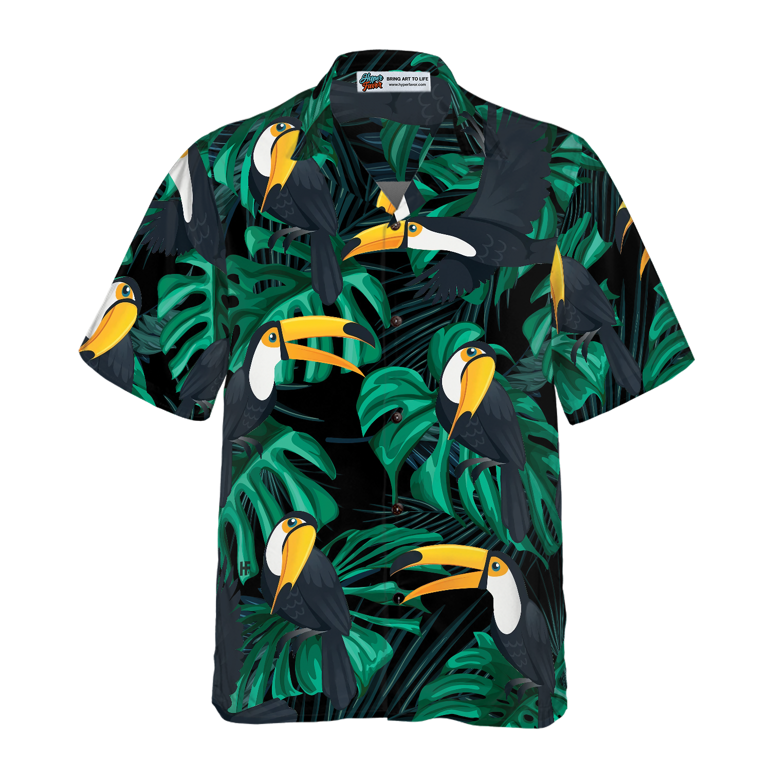 Toucan Birds Tropical Leaves Hawaiian Shirt - Hyperfavor