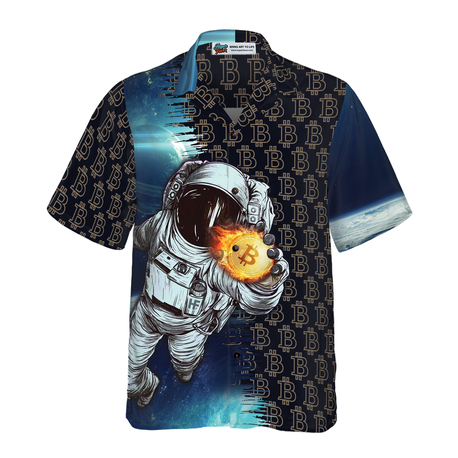 Bitcoin To The Moon Hawaiian Shirt - Hyperfavor