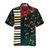 Hyperfavor Christmas Pattern with Piano Hawaiian shirt, Christmas Shirts Short Sleeve Button Down Shirt For Men And Women - Hyperfavor
