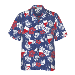 Texas Flag Tropical Seamless Pattern USA Hawaiian Shirt - Hyperfavor