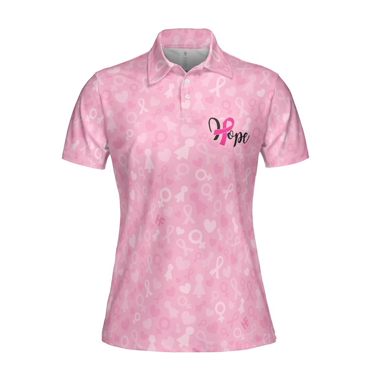 My God Is Stronger Than Breast Cancer Awareness Short Sleeve Women Polo Shirt - Hyperfavor