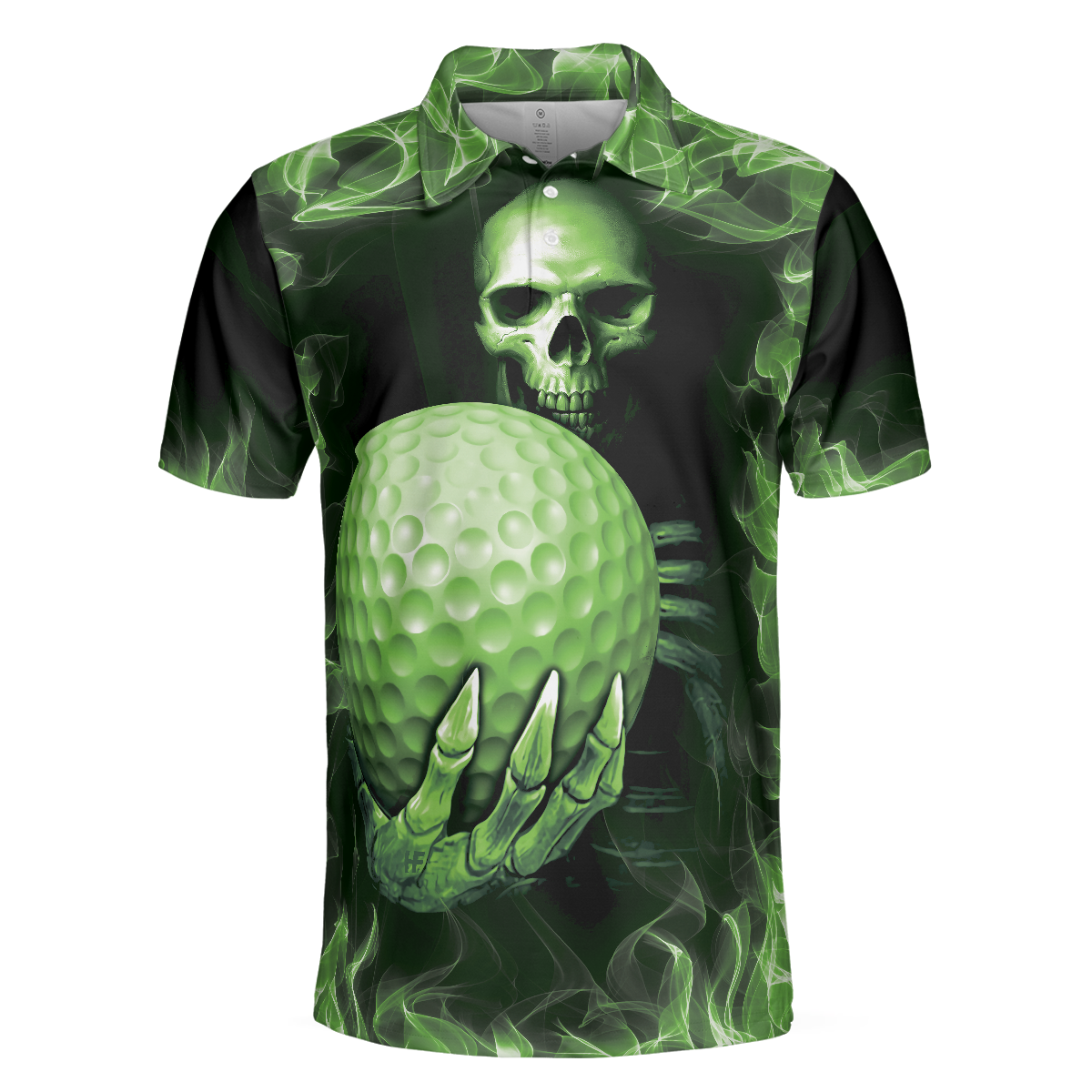 Golfing Murder Polo Shirt, Green Skull Golf Shirt Design, Best Gift Idea For Golfers, Scary Golf Shirt - Hyperfavor