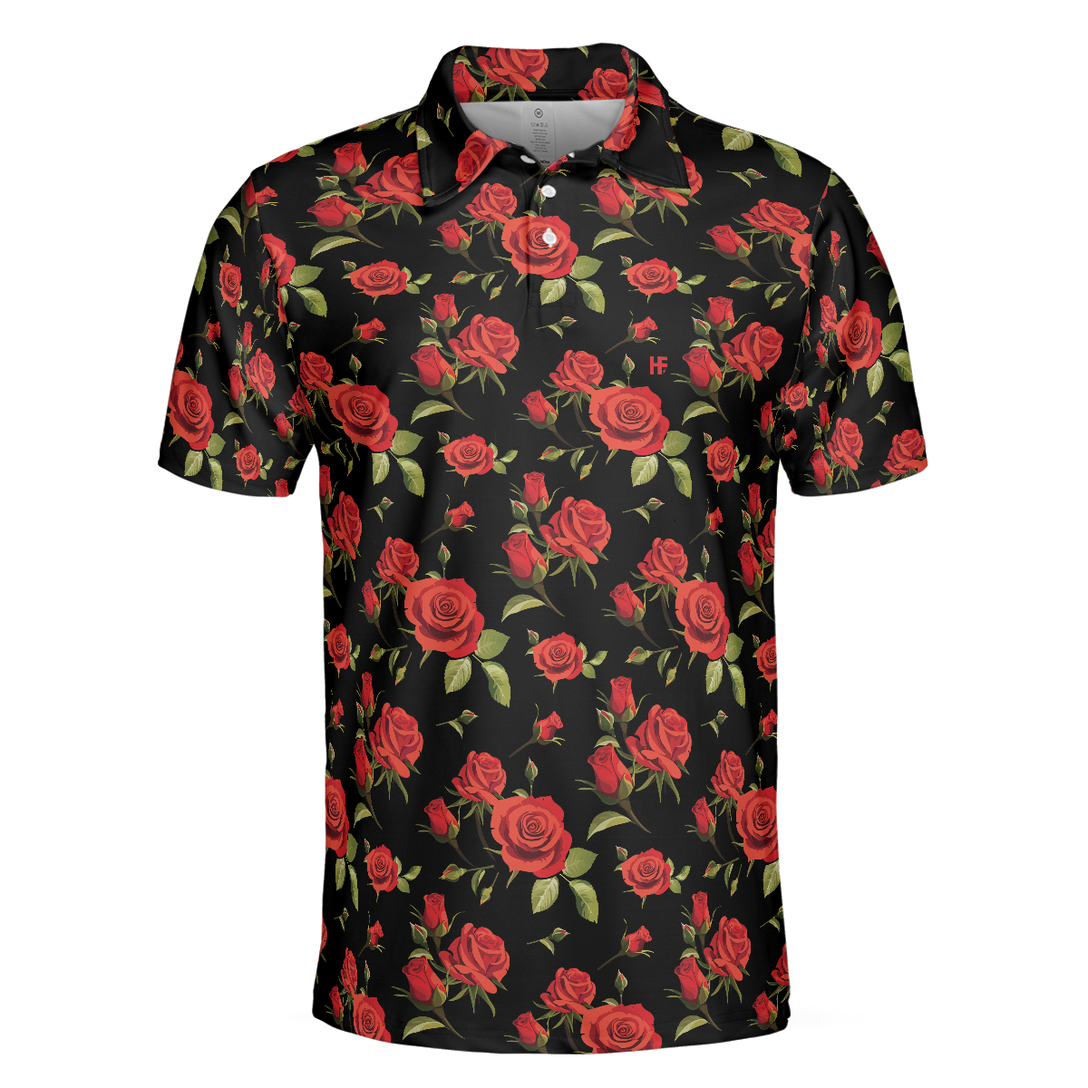 Red Roses Polo Shirt Red Roses Seamless Pattern Shirt For Adults Bes Hyperfavor