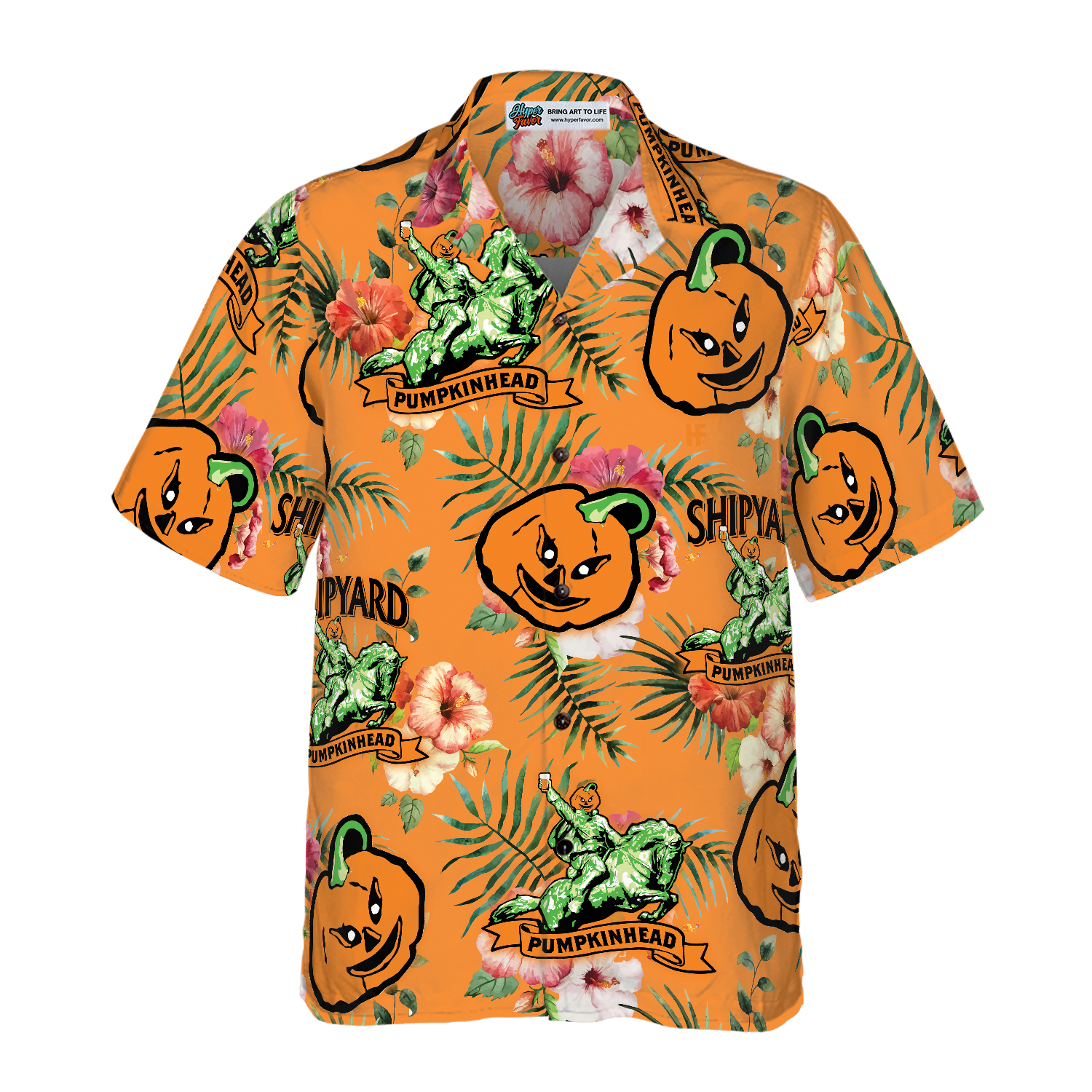 Funny Custom Shipyard Pumkinhead Logo Hawaiian Shirt - Hyperfavor