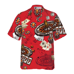 Casino Pattern Red Background Hawaiian Shirt - Hyperfavor