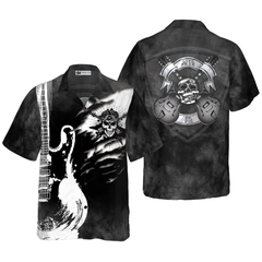 Live Free Or Die Guitar On Smoke Hawaiian Shirt - Hyperfavor