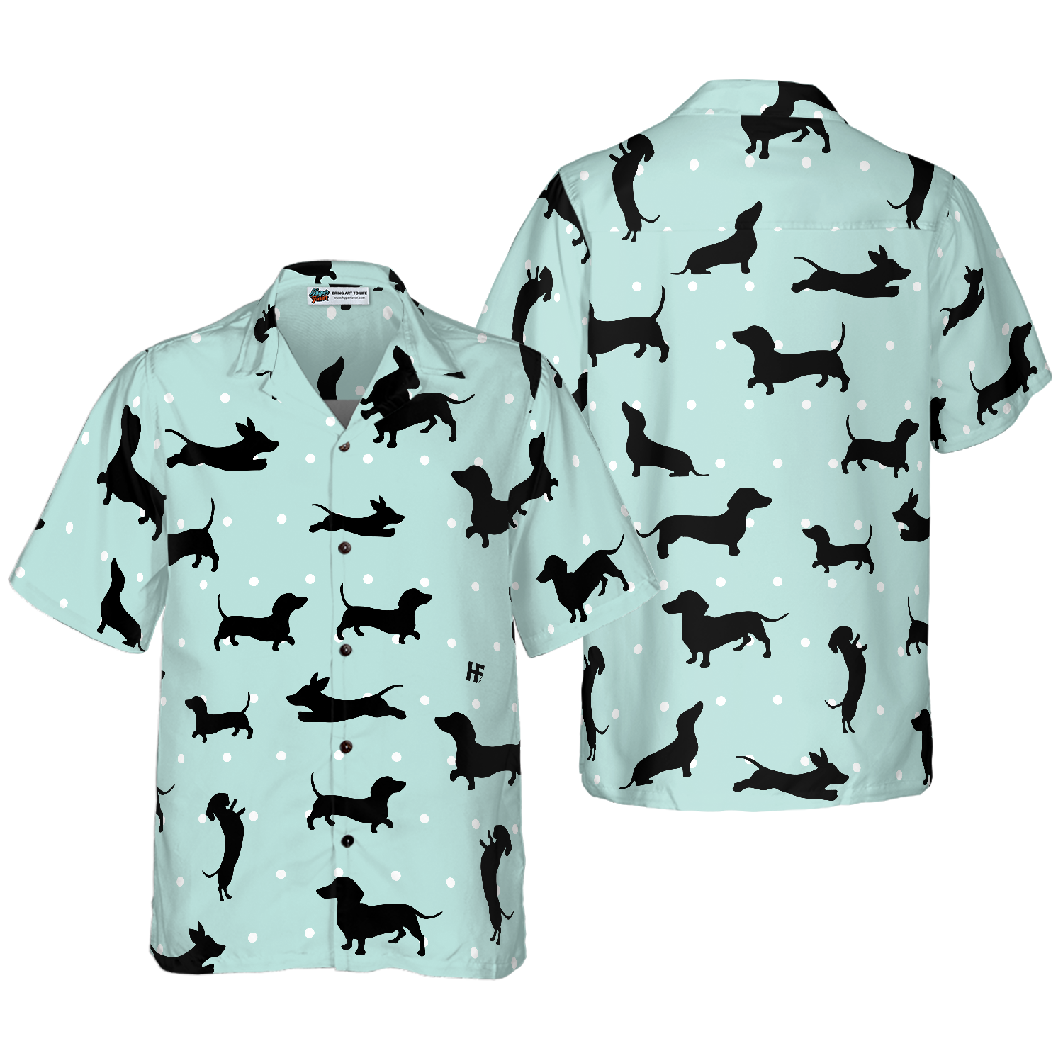 Small Dachshund Pattern Hawaiian Shirt - Hyperfavor