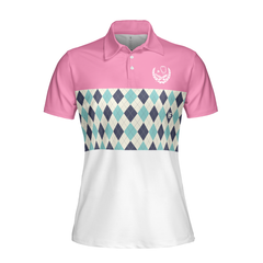 I Was Born To Be A School Nurse Short Sleeve Women Polo Shirt, Argyle Pattern Shirt For Nurses, Nurse Vibes Shirt - Hyperfavor