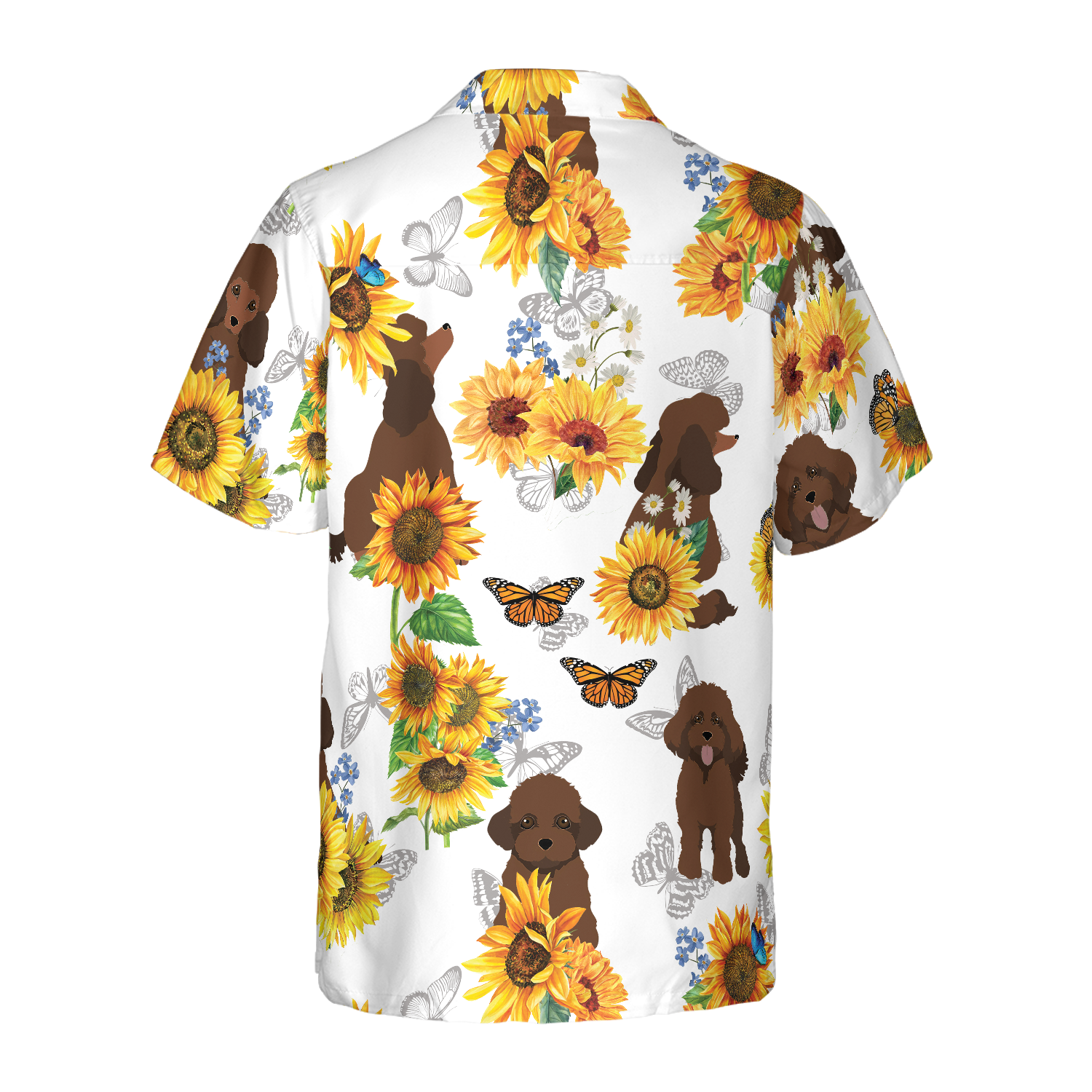 Poodle Lover With Sunflower Hawaiian Shirt - Hyperfavor