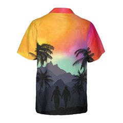 LGBT Sunset With Heart Hawaiian Shirt - Hyperfavor