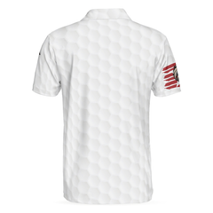 Bald Eagles American Golfer Eagle Golf Ball Texture Polo Shirt - Hyperfavor