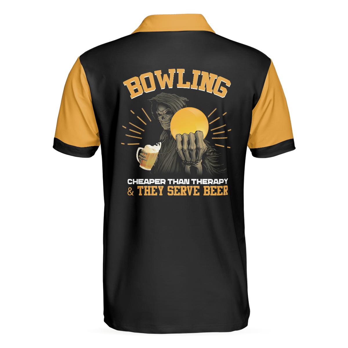 Bowling Therapy Polo Shirt, Funny Bowling Polo Shirt With Sayings, Bowling Gift Idea For Male Bowlers - Hyperfavor