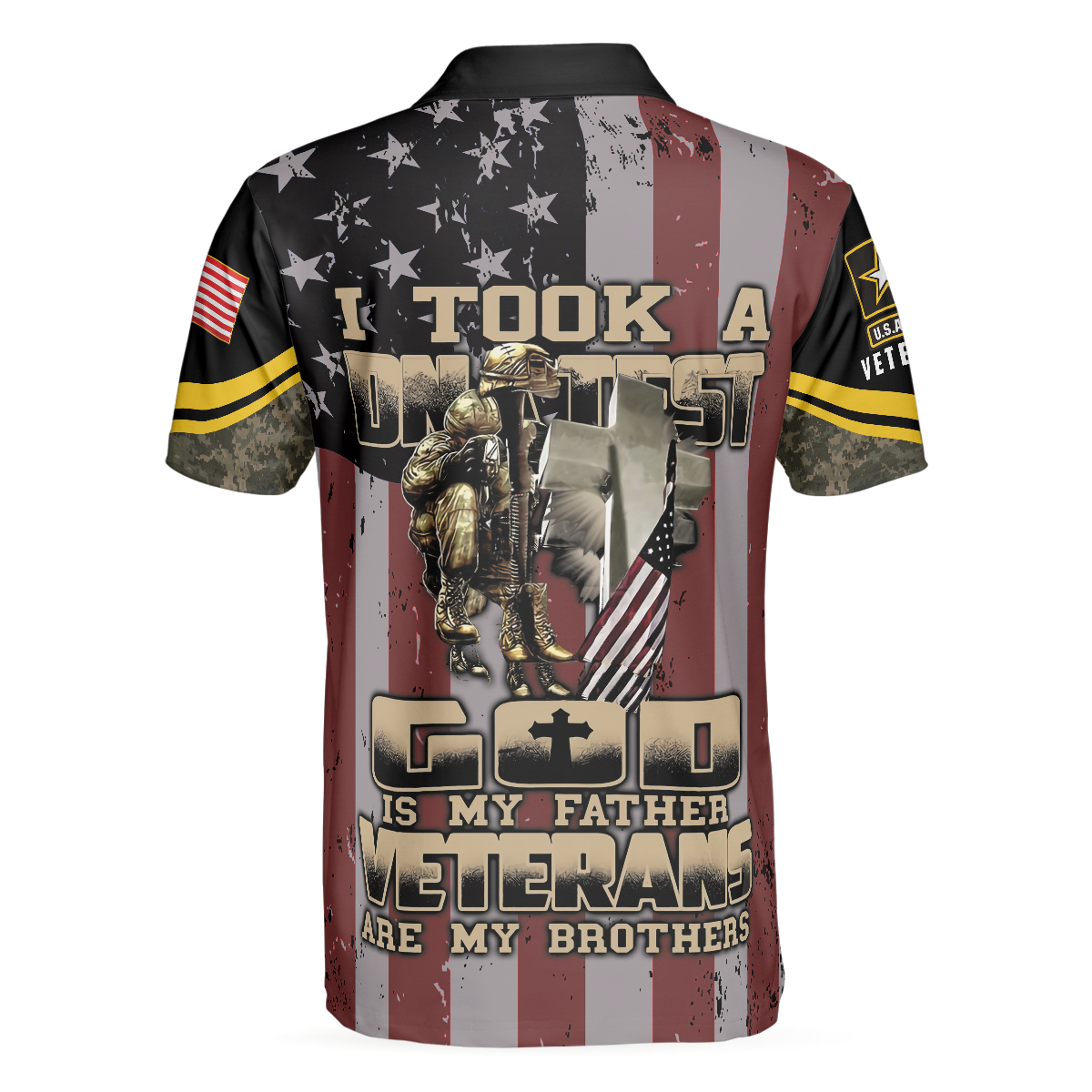 US Army Veteran DNA Polo Shirt, American Flag Veteran Polo Shirt For Adults, Best Gift Idea For Veterans - Hyperfavor