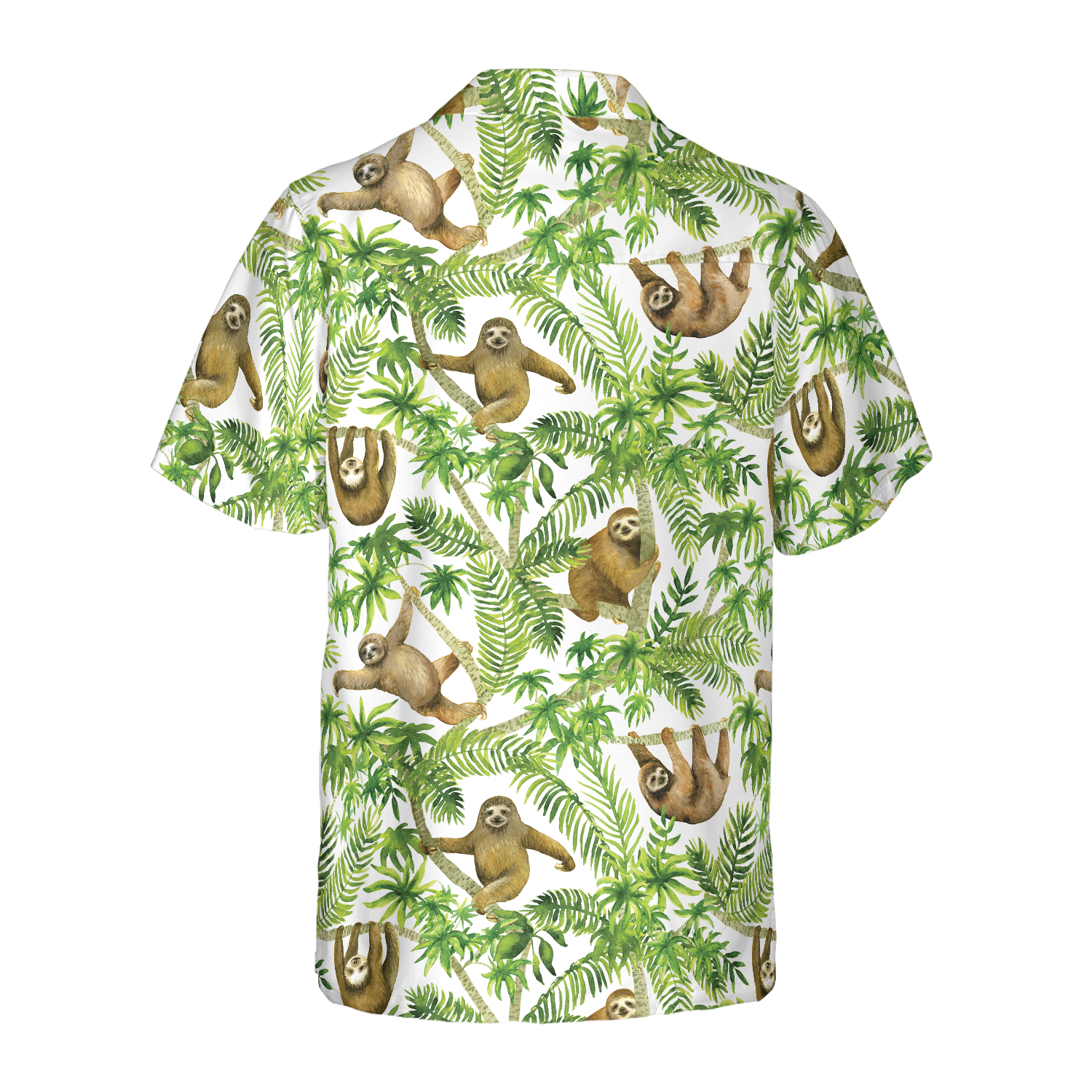 Tropical Sloth Seamless Pattern Hawaiian Shirt - Hyperfavor