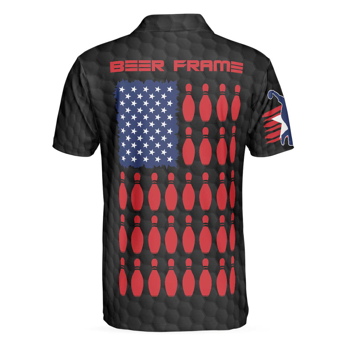 Beer Frame Bowling With American Flag Polo Shirt - Hyperfavor