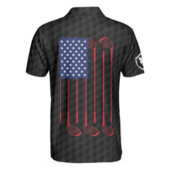 American Men Golfer Black Version Golf Polo Shirt - Hyperfavor