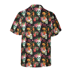 The Tropical Floral Skull Hawaiian Shirt - Hyperfavor