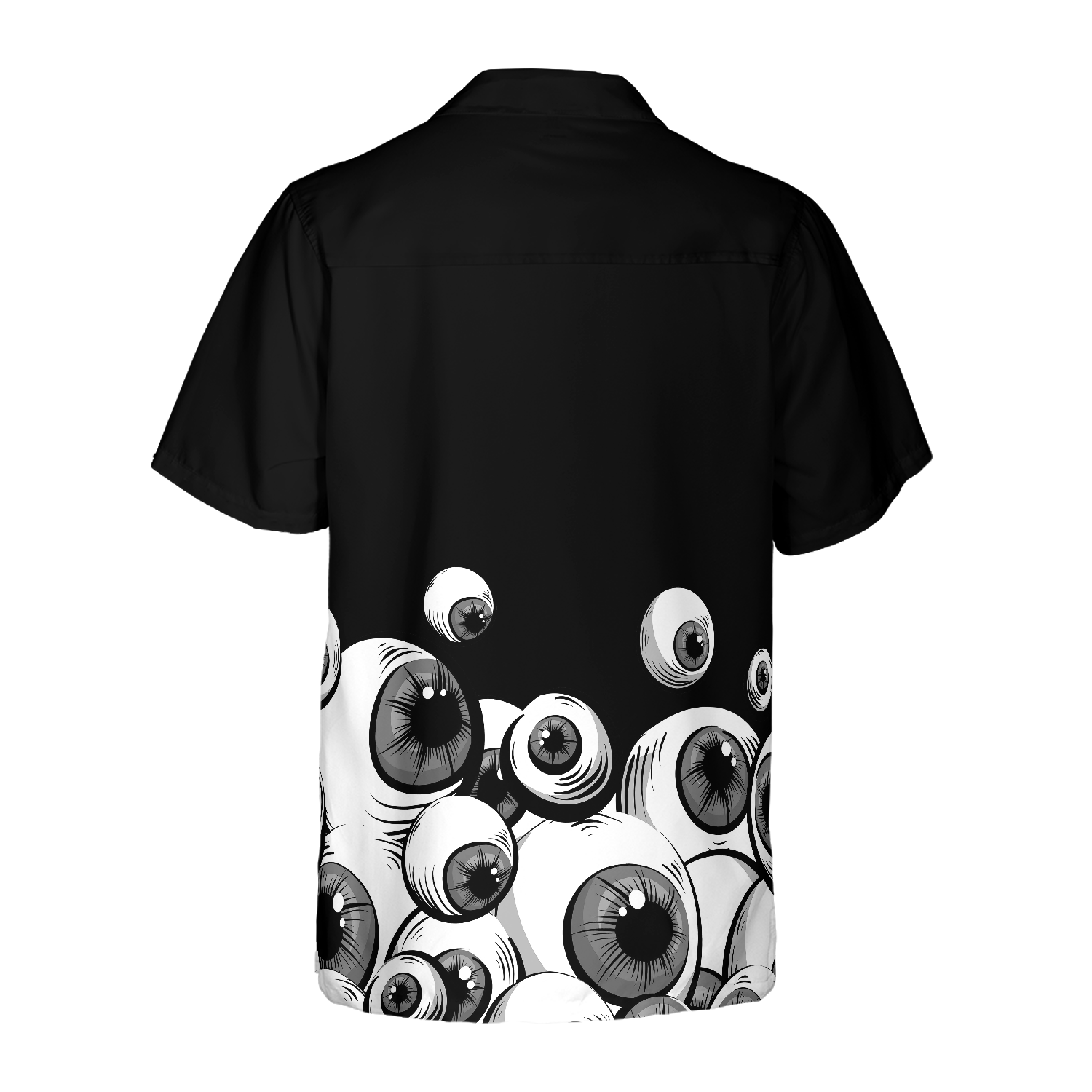 Half Shirt Scary Eyes Goth Hawaiian Shirt - Hyperfavor