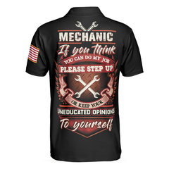 Mechanic Proud Skull Polo Shirt, Black And White If You Think You Can Do My Job Polo Shirt, Mechanic Shirt For Men - Hyperfavor