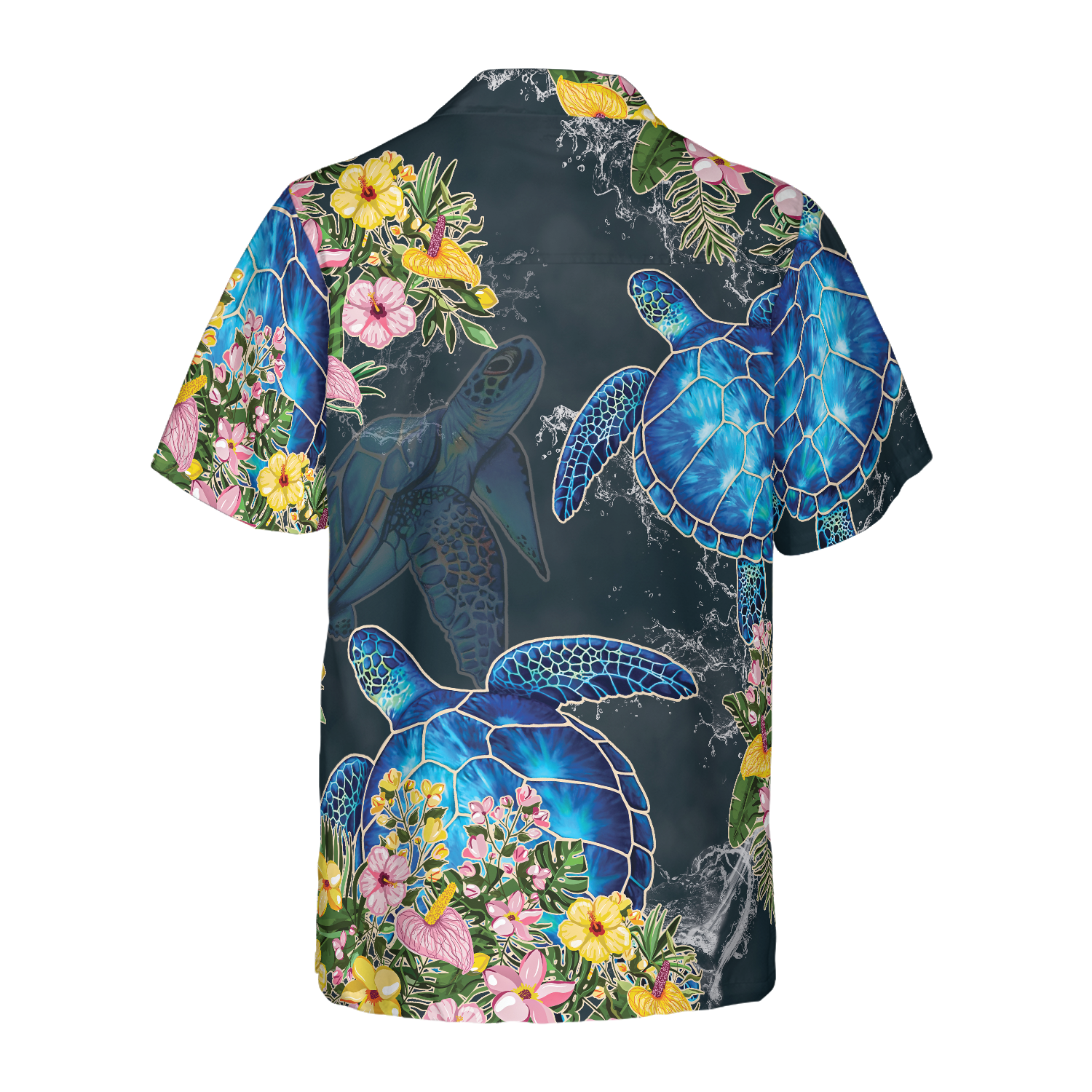 Floral Sea Turtle Hawaiian Shirt - Hyperfavor