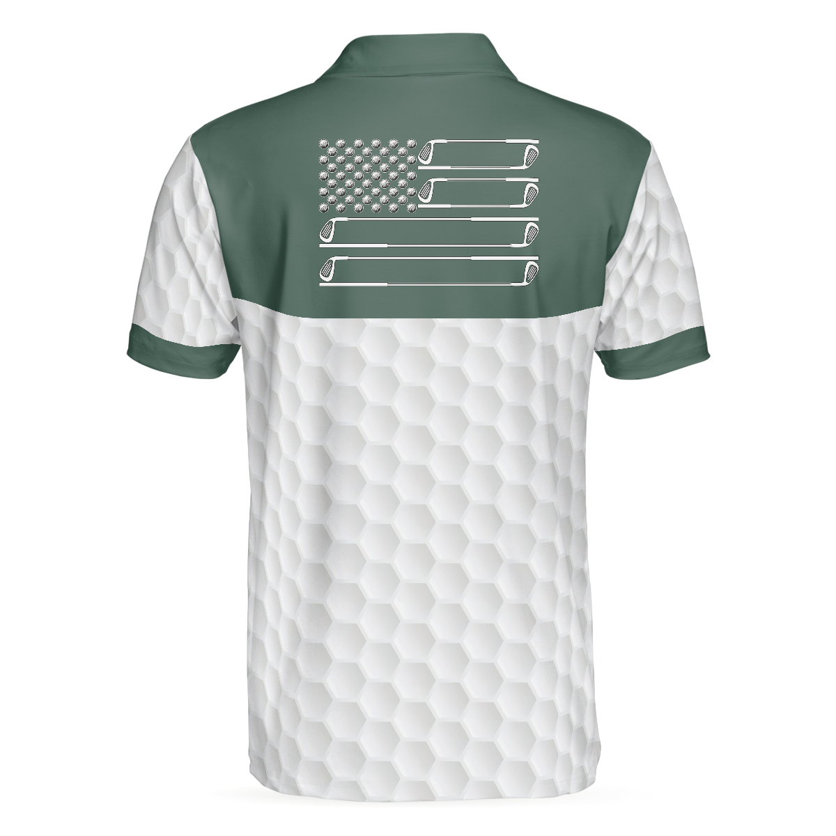 My Green Jacket Is In The Wash Polo Shirt, White Golf Pattern Forest Green American Flag Golf Shirt For Men - Hyperfavor