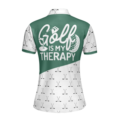 Golf Is My Therapy Golf Short Sleeve Women Polo Shirt - Hyperfavor