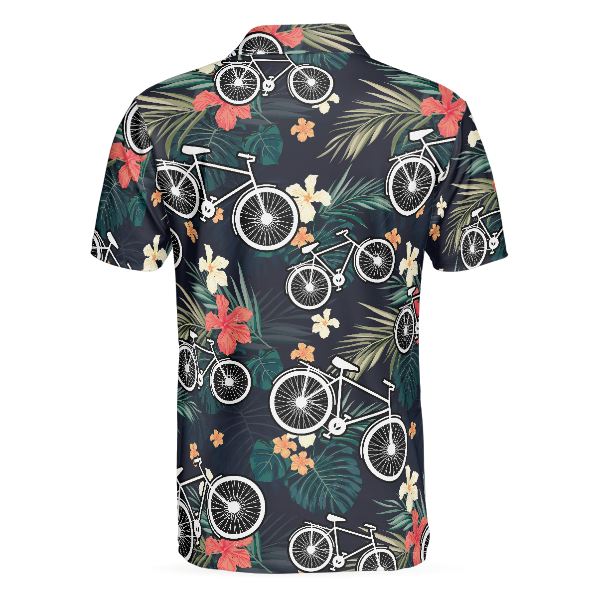 Tropical Bike Polo Shirt, Tropical Cycling Themed Shirt For Bike Lovers, Funny Cycling Shirt Design - Hyperfavor