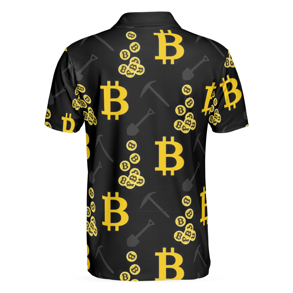 Bitcoin Seamless Pattern Cryptocurrency Polo Shirt, Crypto Mining Polo Shirt, Best Bitcoin Shirt For Men - Hyperfavor