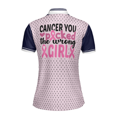 You Picked The Wrong Girl Breast Cancer Awareness Short Sleeve Women Polo Shirt, Breast Cancer Shirt For Women - Hyperfavor