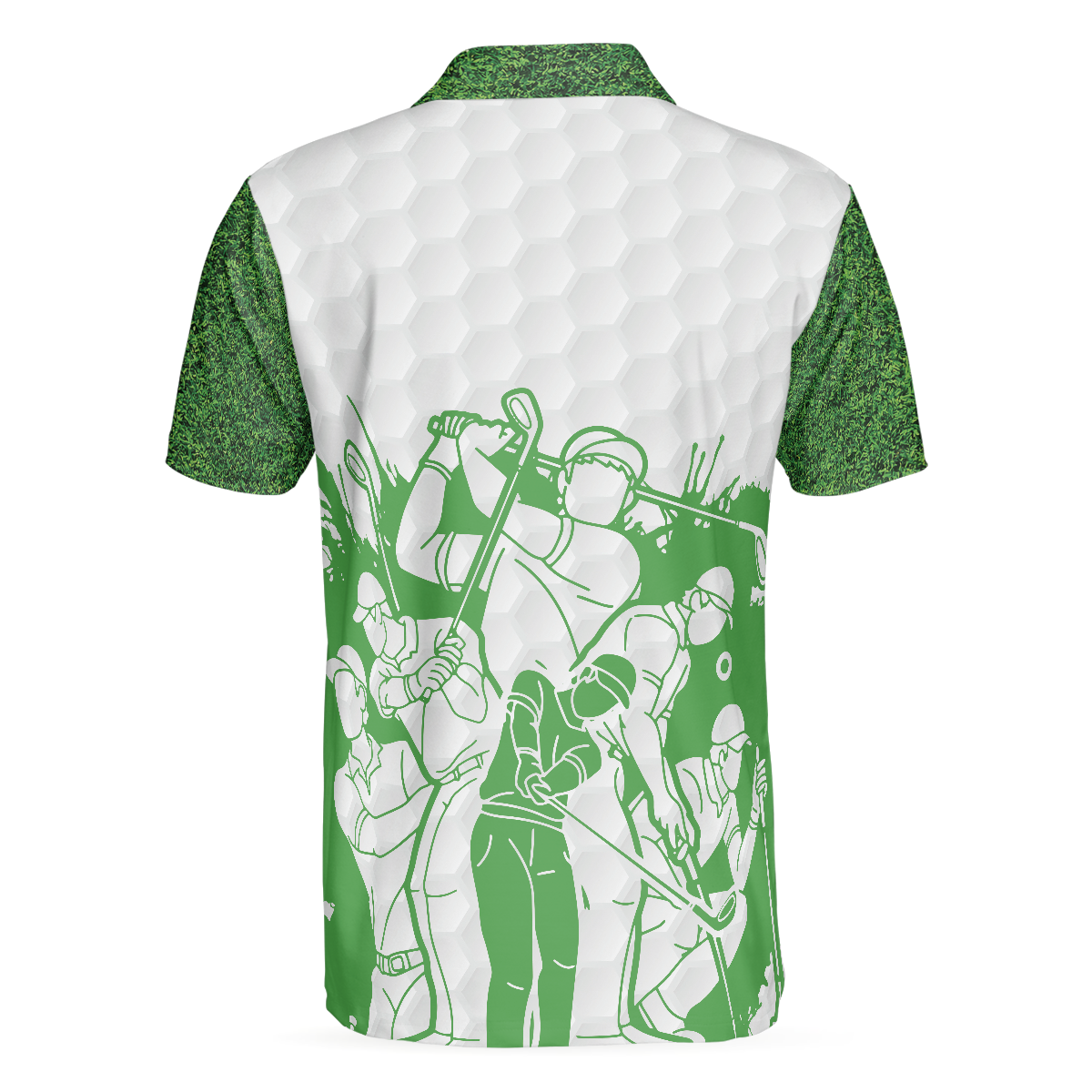 King Of The Green Golf Polo Shirt, White And Green Golf Shirt For Men, Cool Gift For Golfers - Hyperfavor