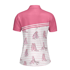 Ballerina Short Sleeve Women Polo Shirt, Pink Ballet Polo Shirt Design For Ladies, Gift For Ballet Dancer - Hyperfavor