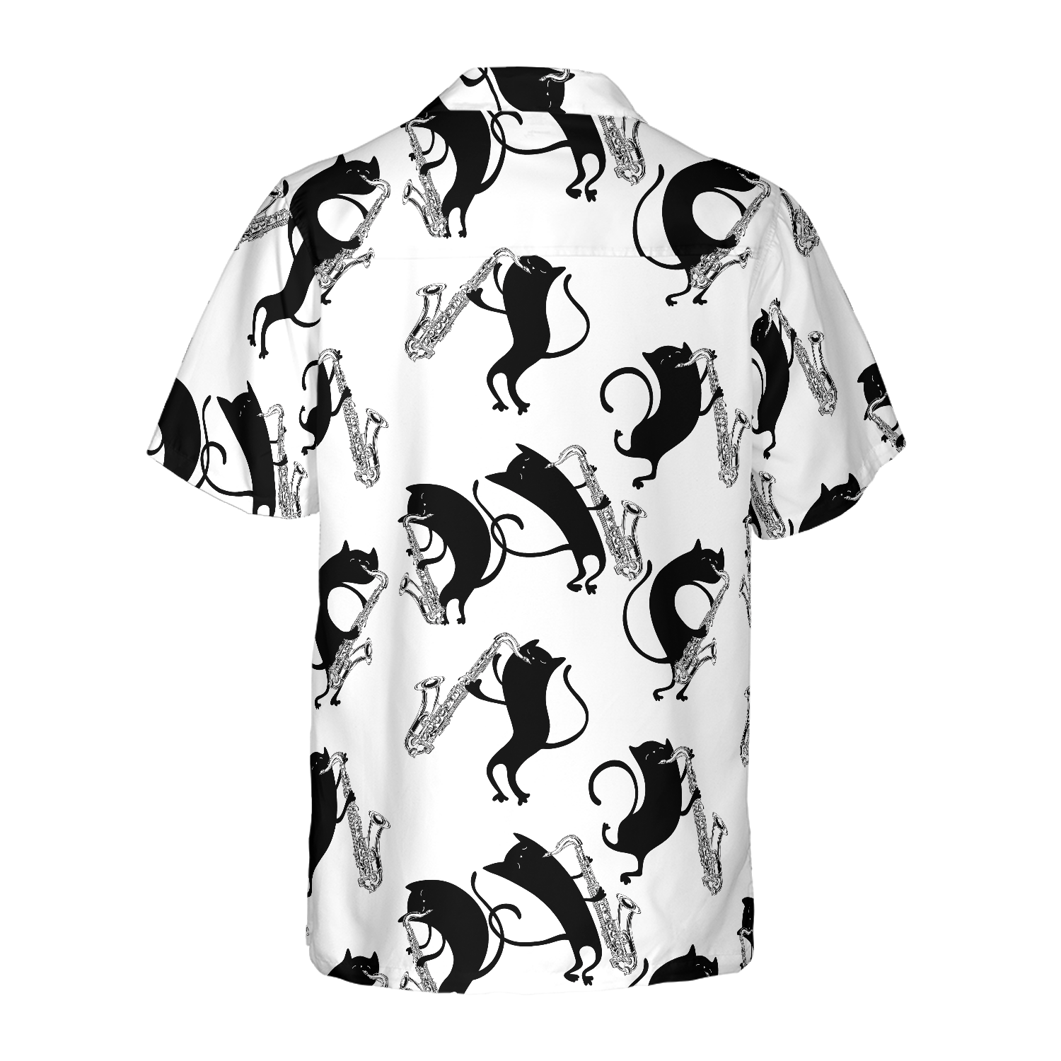 Cats Play Saxophone Hawaiian Shirt - Hyperfavor