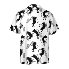 Cats Play Saxophone Hawaiian Shirt - Hyperfavor