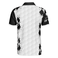 Skull Golf Reaper Polo Shirt, Black And White Argyle Pattern Polo Shirt, Best Golf Shirt For Men - Hyperfavor