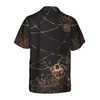 Gothic Skull with Snake Hawaiian Shirt For Men, Black Peony Flowers Goth Hawaiian Shirt - Hyperfavor