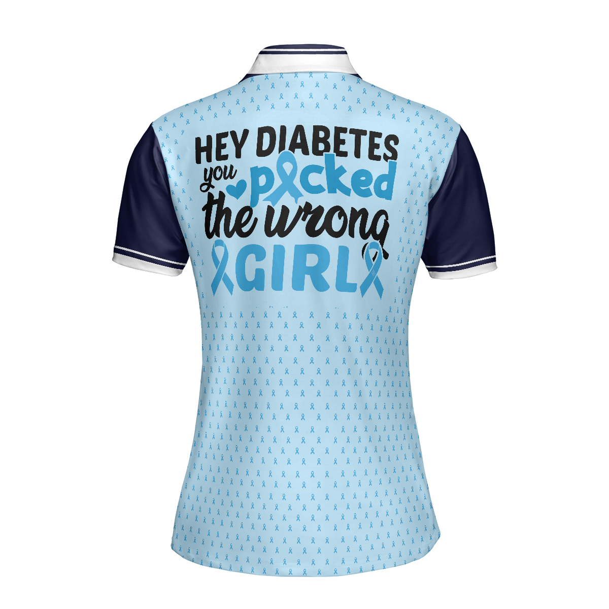 Diabetes Picked The Wrong Girl Diabetes Awareness Short Sleeve Women Polo Shirt, Diabetes Polo Shirt For Women, Cool Diabetes Support Gift - Hyperfavor