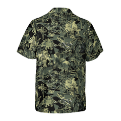 Camo Dinosaur Pattern Hawaiian Shirt - Hyperfavor