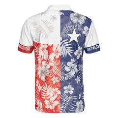 Don't Mess With Texas Flag Tropical Texas Polo Shirt, Texas Bluebonnet Shirt For Men - Hyperfavor